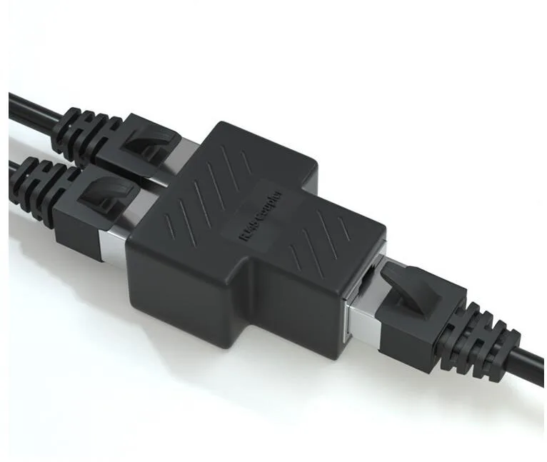 2pcs 1 To 2 Ways Network Connector Ethernet RJ45 Female Cable Splitter Adapter Distributor Network Extender Adapter C For Laptop