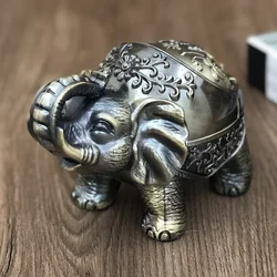 Elephant Ashtray Creative Personality Trend With Cover Windproof Metal Home Living RoomTea Table Ornaments