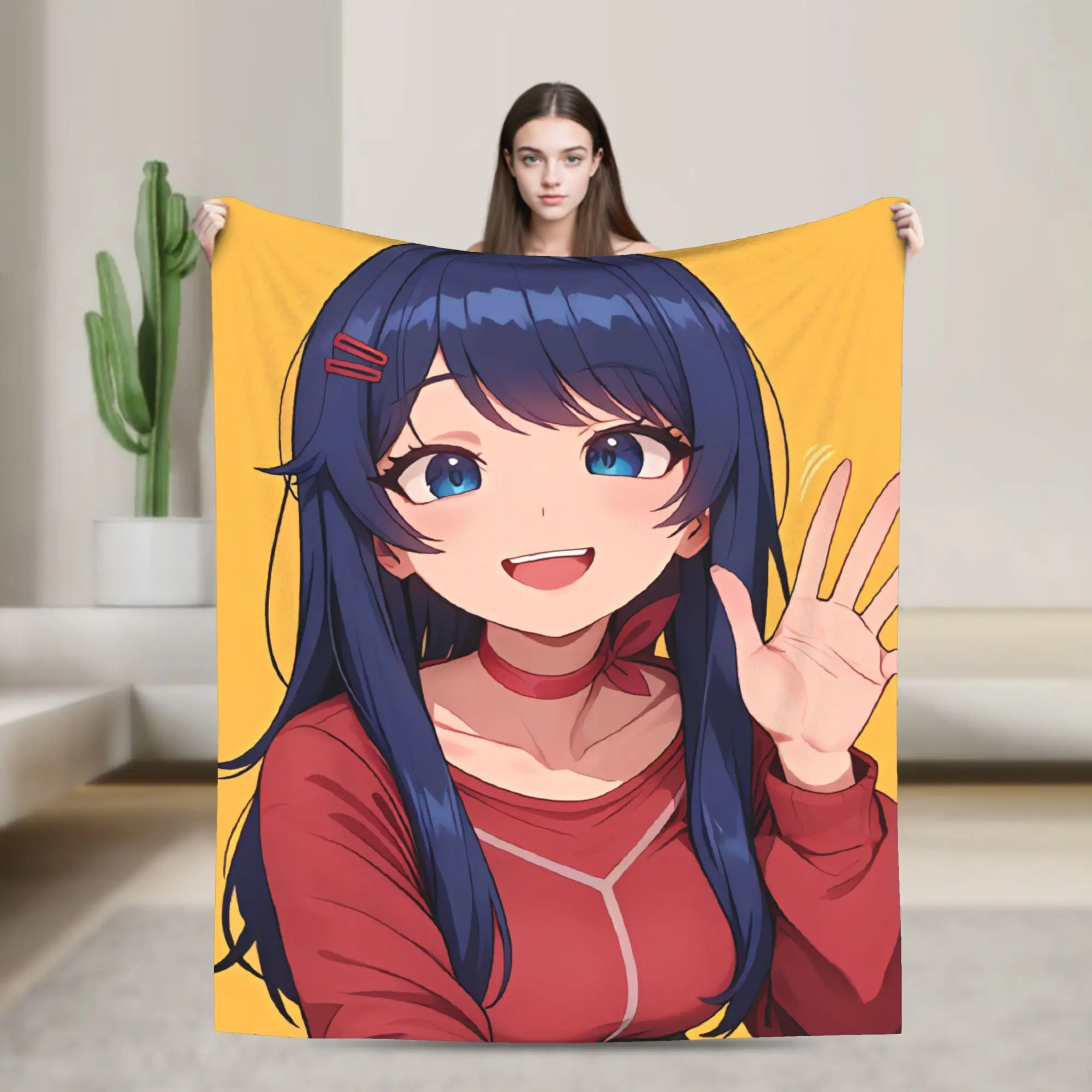 Miside Mita Video Game  Flannel Blanket  Soft Bedding Throws for Outdoor Travel Graphic Bedspread Sofa Bed Cover