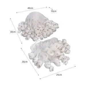 مجموعة الشعر واللحية الاحتفالية لعيد الميلاد - إكسسوارات زي حفلة عطلة خفيفة وأنيقة أفضل 8 مبيعات لحية وشعر مستعار لسانتا كلوز - رقم 3