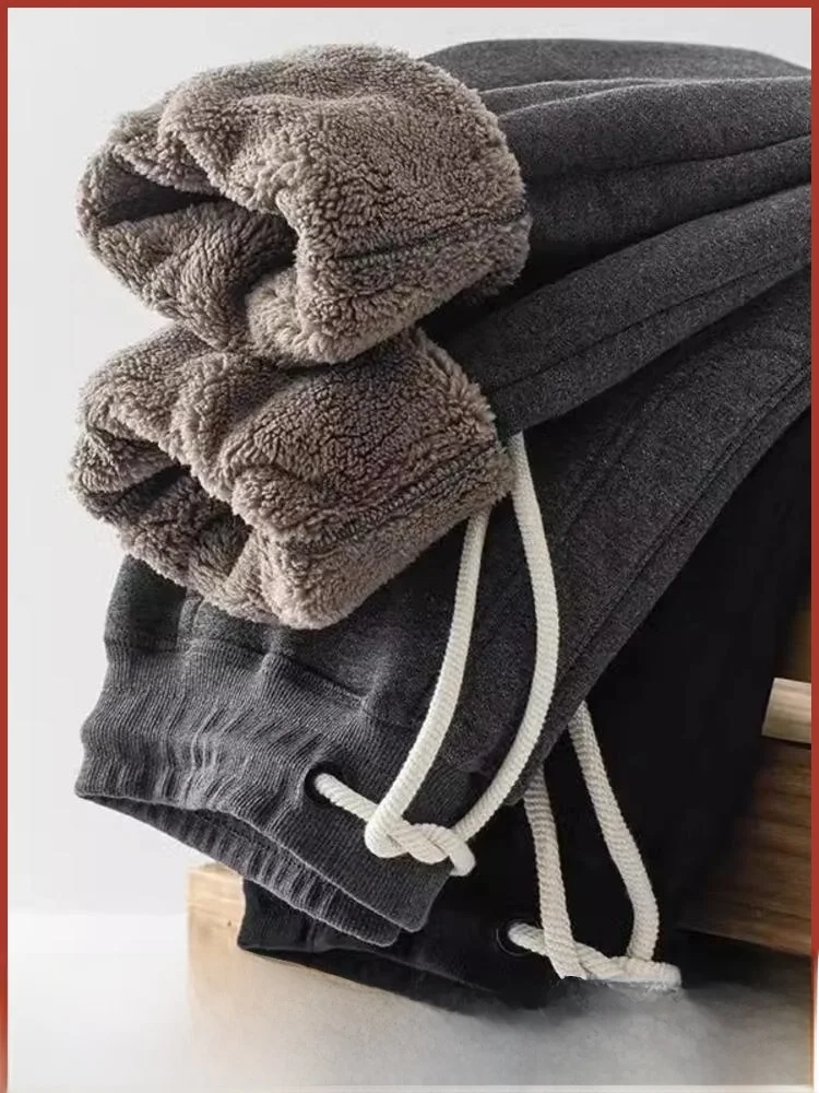 

Мужские повседневные брюки Thiened Warm Fce, свободные брюки с эластичной резинкой на талии, зимние новые цветные уличные модные брюки