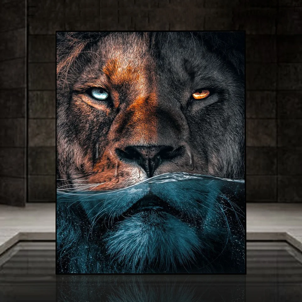 

Lion 5D Diamond Painting Animal Pictures Full Square/Round Gem Diamond Mosaic Painting Kits DIY Rhinestone Embroidery Gift