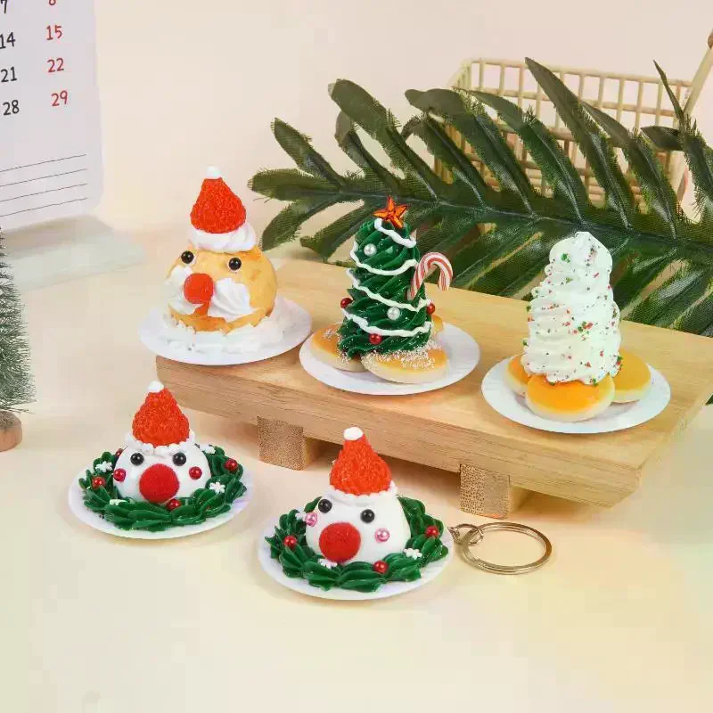 Mini Artificial Christmas Dessert Ornaments Realistic Design Cute Shapes For Dollhouse Christmas Home Party Decor