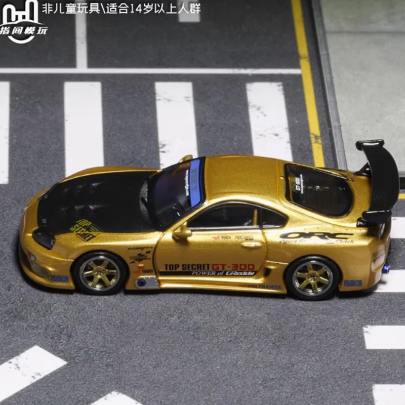 INNO 1:64 مقياس TYT SUPRA A80 TOP SECRET GT300 سبيكة محاكاة نموذج سيارة معدنية مجموعة ثابتة Decoratede عطلة لعبة هدية