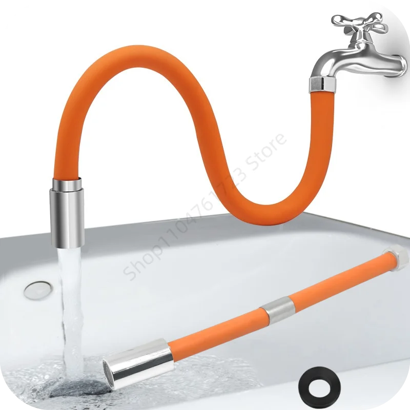 1Pcs Faucet Extension Extender Bathroom Adjust Free Bending Splashproof Universal 360° Extension Tube Adapter for Kitchen Sink