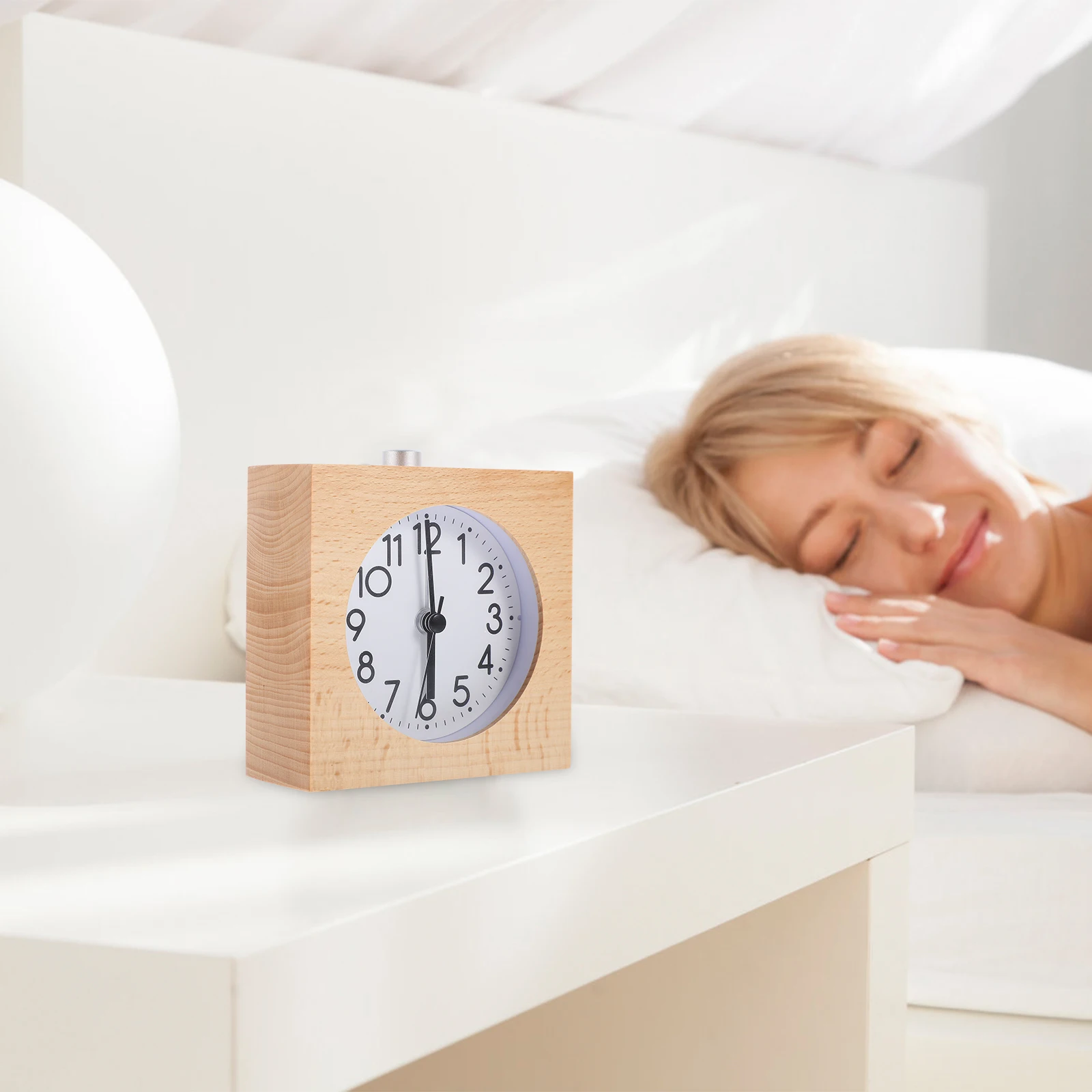 

Wooden Alarm Clock Premium Quality Decorative Clock for Bedroom Desk Top Use Simple Functional Household Timekeeping Device