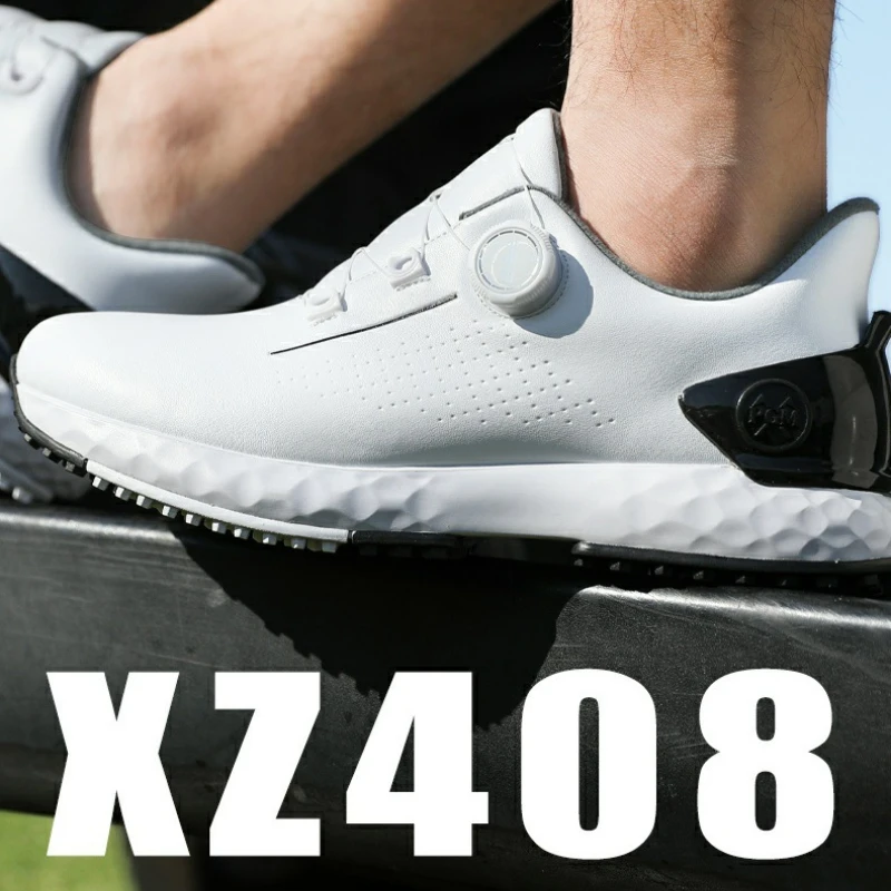 Sapatos esportivos de golfe masculinos pgm confortáveis amortecidos cadarços tênis à prova dwaterproof água anti-skid altura crescente sapatos de golfe xz408