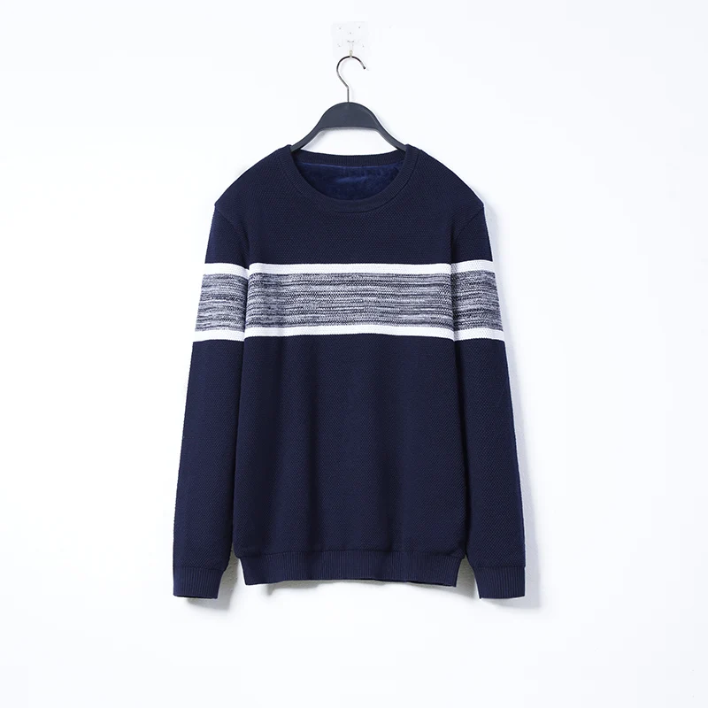 

Удобный круглый свитшот в полоску из трикотажа, весна 2025, мужская модная универсальная базовая модель с длинным рукавом, молодежная энергия