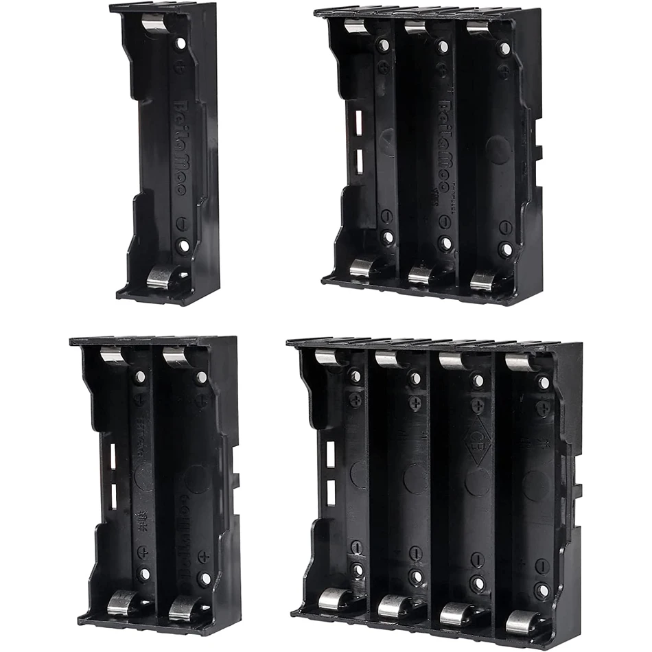 18650 Battery Case Holder, 1/2/3/4 Slot x 3.7V Battery Storage Box with Pin for PCB Projects DIY Batteries Clip Box