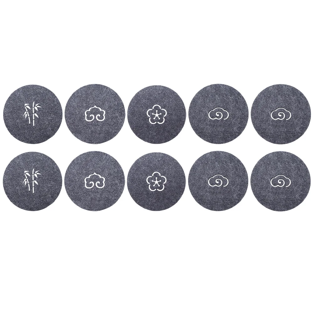 

10 Pcs Kitchen Placemat Cup Felt Desk Heat Insulation Table Placemats Absorbent Coasters