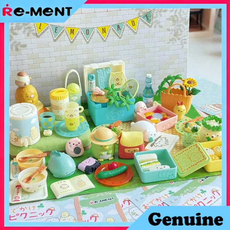

Rement Sumikko Gurashi Picnic Time Mini Diorama Figure Genuine Blind Box Bento Sandwich Rice Ball Outdoor Scene Model Lunch Box