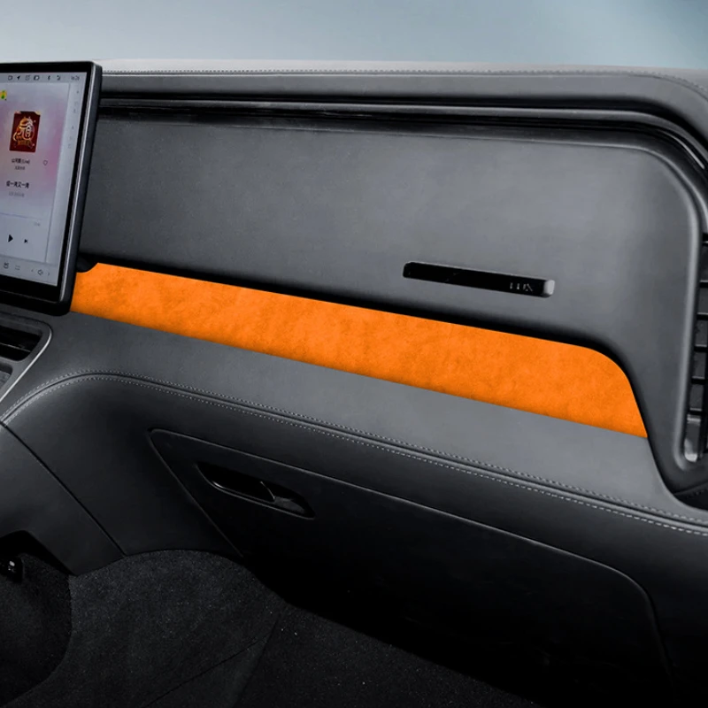 For Polestones ROX‌ 01 Alcantara Suede Dashboard Decoration Ultra-thin Sticker Interior Modification Car Accessories