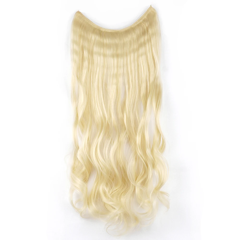 Soowee-extensão de cabelo sintético para mulheres, extensões invisíveis de cabelo ondulado, cabelos longos, grisalhos e loiros, 17 cores