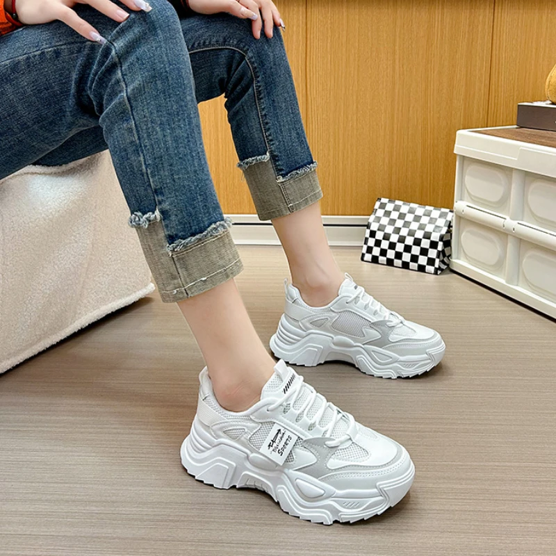 Platform Sneakers Women Fashion Sports Running Shoes Tennis Female Trainers Designer Comfort Thick Sole Athletic Shoe Footwear