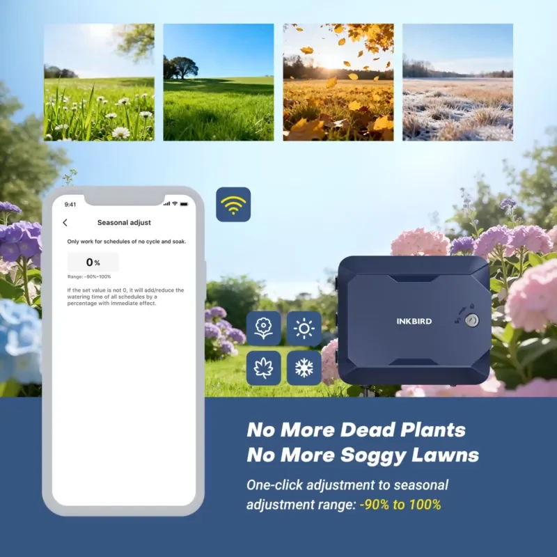 Inkbird 12 Station Smart Sprinkler Controller WiFi Irrigation Timer Independent Zone Control APP Scheduling for Farm view 2