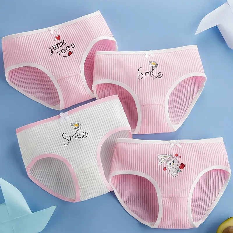 Teen Girls Antibacterial Panties Summer Children Clothing Thin Cotton Print Underwear Kids Cute Briefs Baby Breathable Knickers