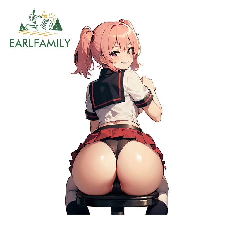 EARLFAMILY 13cm x 6.9cm for Sexy Anime Ass Car Sticker Creative Car Accessories Decal NSFW Hentai Waterproof Motorcycle Decals