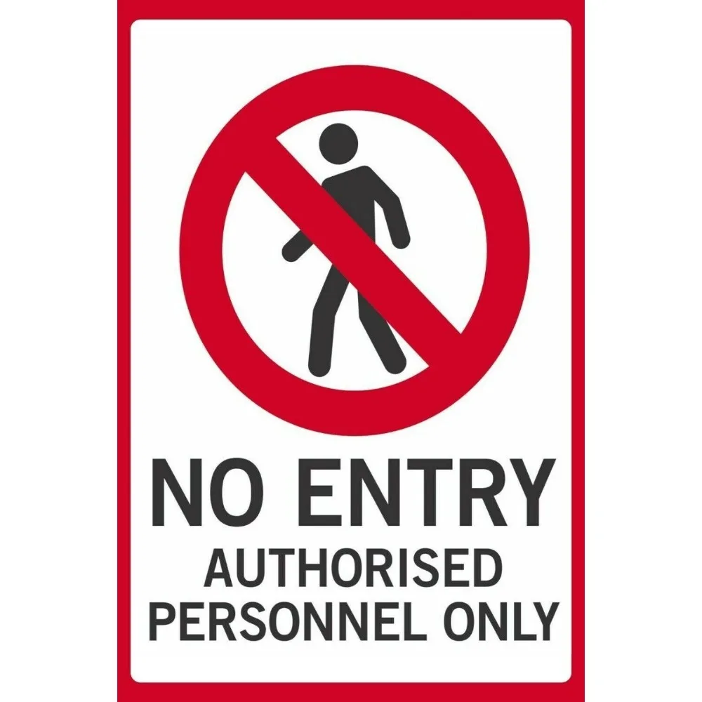 No Entry Authorised Personnel Only, Metal Plaque Safety Sign, Funny Warning,