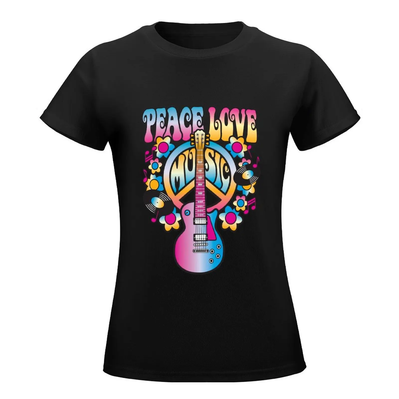 Frieden, Liebe und Musik T-Shirt Sommer Tops Bluse Tops Frauen