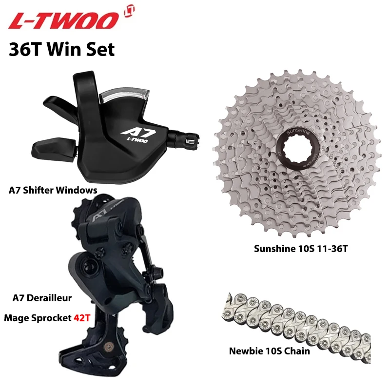 LTWOO A7 1X10S Gruppe 10 Gang Schalthebel Schaltwerk SUNSHINE Kassette 36T 42T 46T 50T VXM Kette für MTB Mountainbike Teile