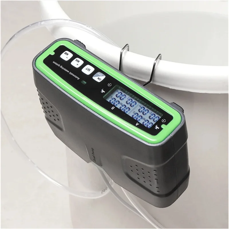 VELIF-Programmable Water Timer Double Pump Automatic For Garden Greenhouse Hydroponic System Irrigation Kit