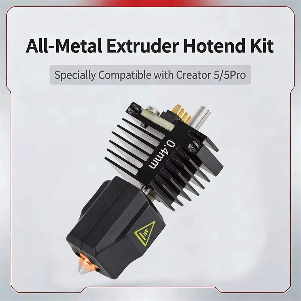 Für Flashforge Creator 5 5 Pro Hotend-Kits, Ganzmetall-Hot-End-Baugruppe, gehärtete Stahldüse 0,25 0,4 0,6 0,8 mm für Creator 5 Pro – Detail 7