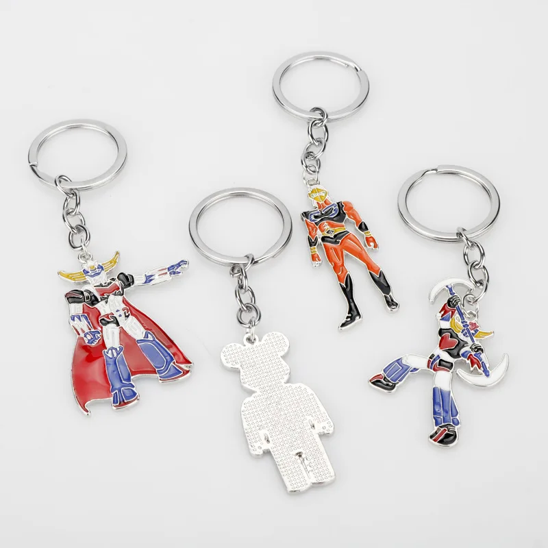 Anime Comic Mazinger Z Pendant Keychain UFO Liantaisha Robot Grendizer Logo Keyring for Men Car Bag Jewelry Accessories