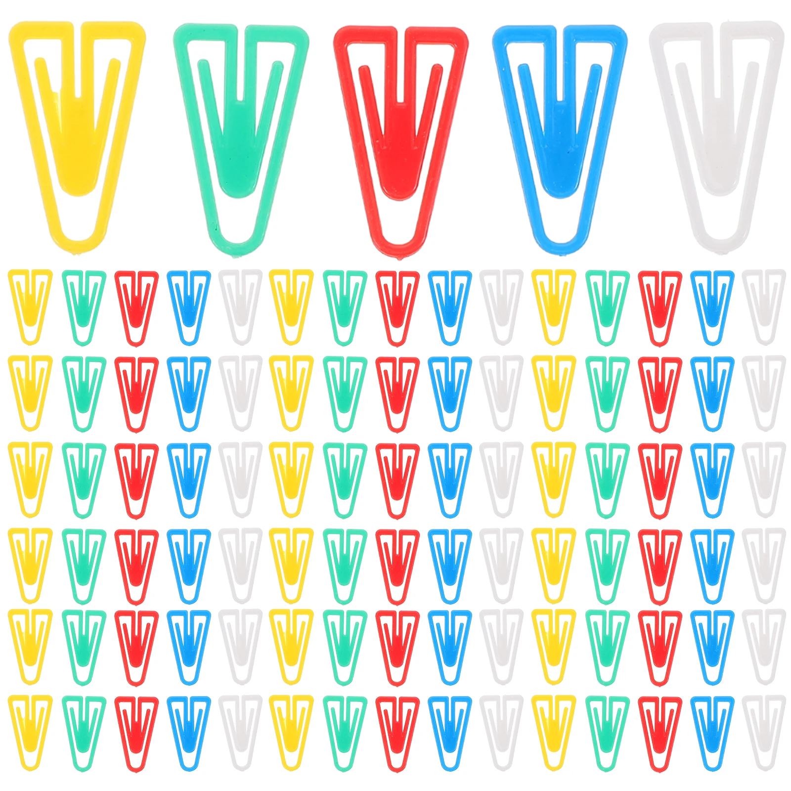 

100 Pcs Triangular Paper Clips Colored Small Multi use Office Document Stationery Supplies Organizing Accessories