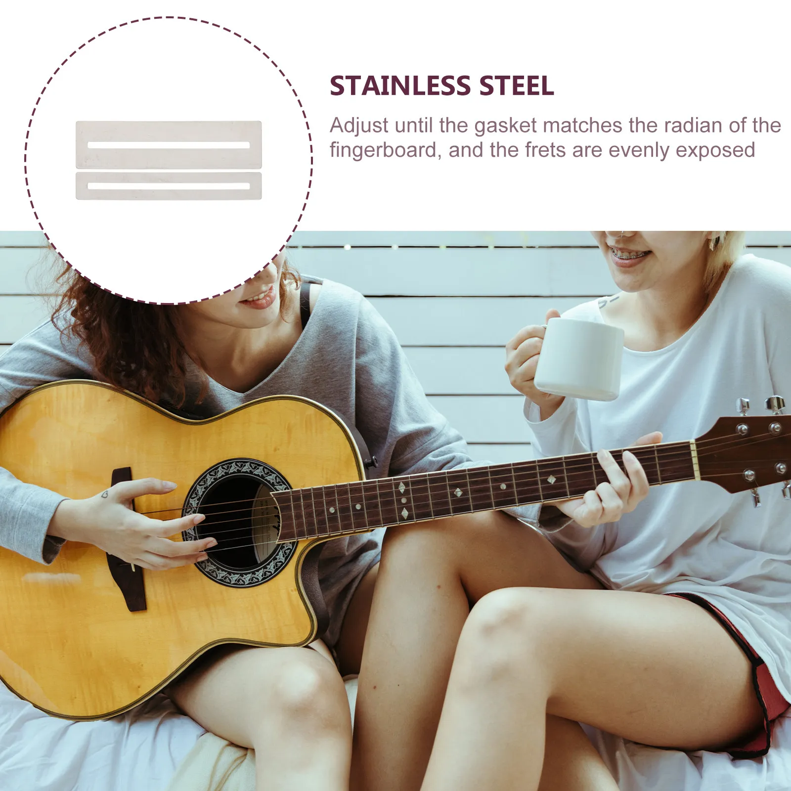 8Pcs Guitar Fingerboard Protective Gaskets High-Quality Stainless Steel Repair Tools Durable Guitar Fret Polishing Files