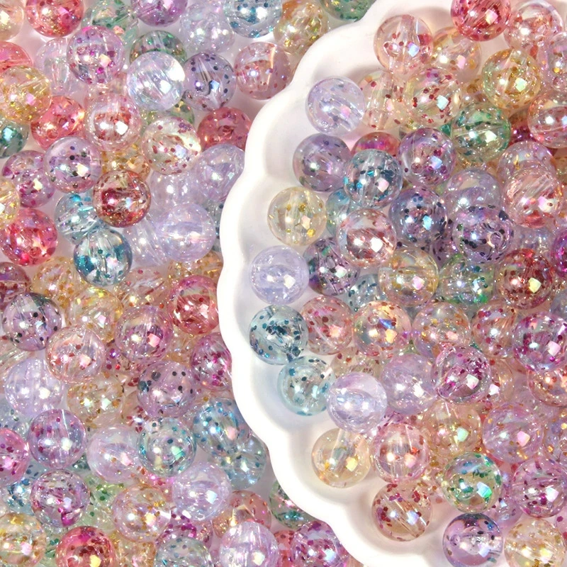 Transparentes Frühlingszwiebelöl mit perforierten runden Abstandsperlen, handgefertigten Armbändern, DIY-Anhängern, dekorativen Accessoires, lose Perlen