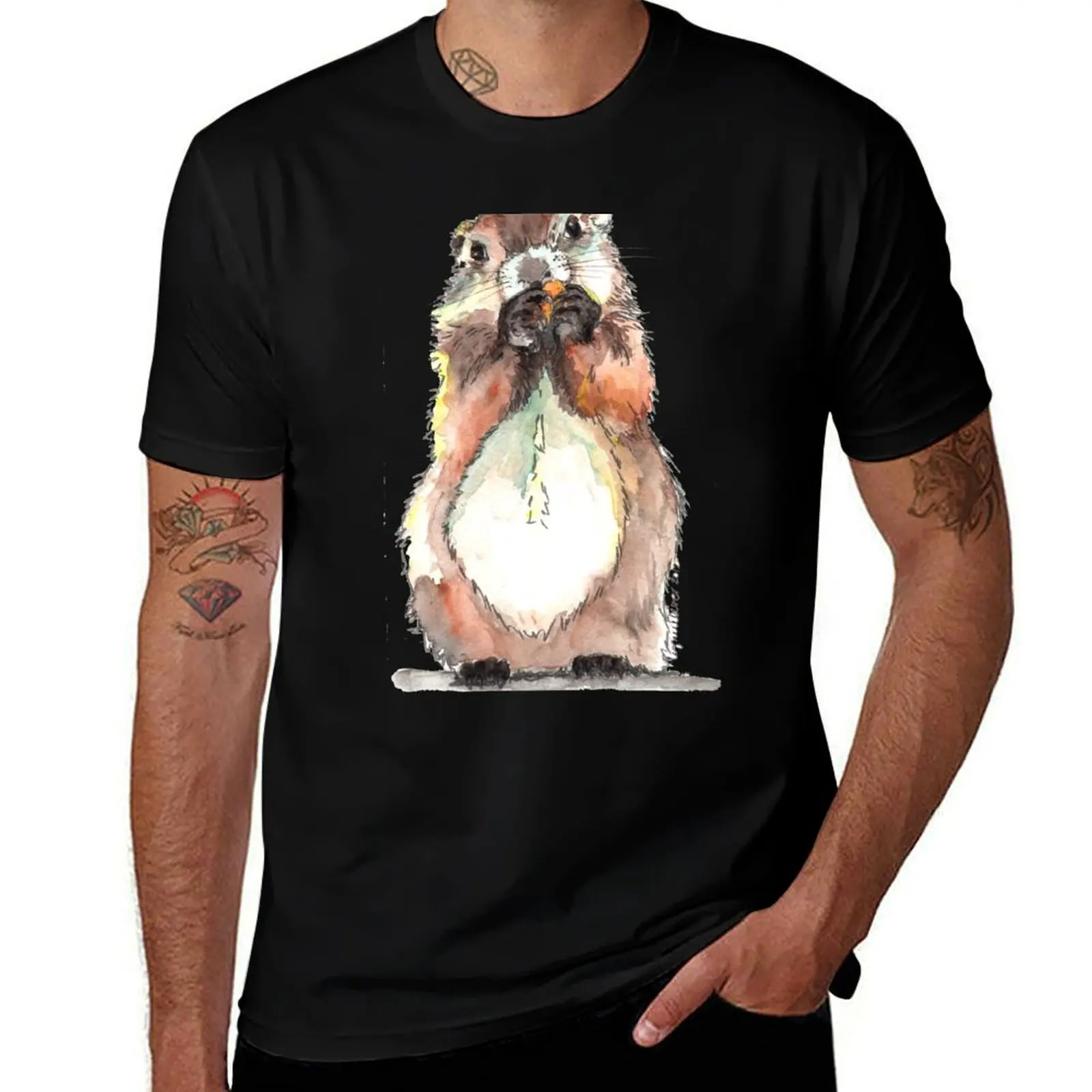 Dinky the Groundhog T-Shirt Relaxed Fit Casual Short Sleeve Top