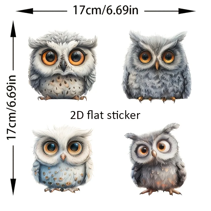 

4 шт./компл., наклейка с милым рисунком совы, мотоцикла, модная наклейка для экстерьера автомобиля, мото, индивидуальный декор в виде животного автомобиля