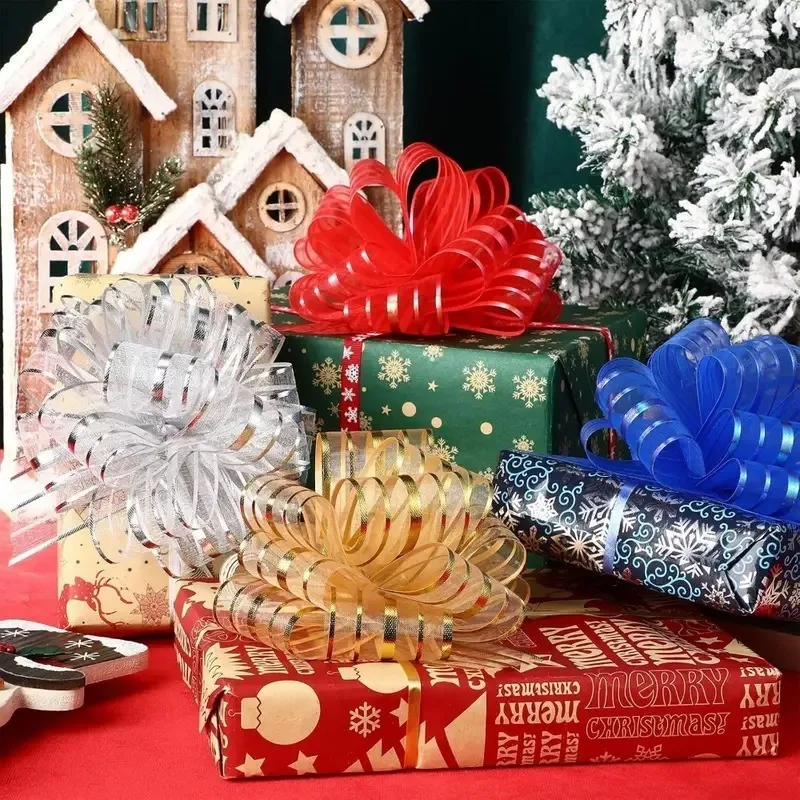 3/5/10PCS Large Organza Pull Bows Wedding Bow Pull Flower Gift Packing Candy Box DIY Birthday Party Wedding Car Christmas