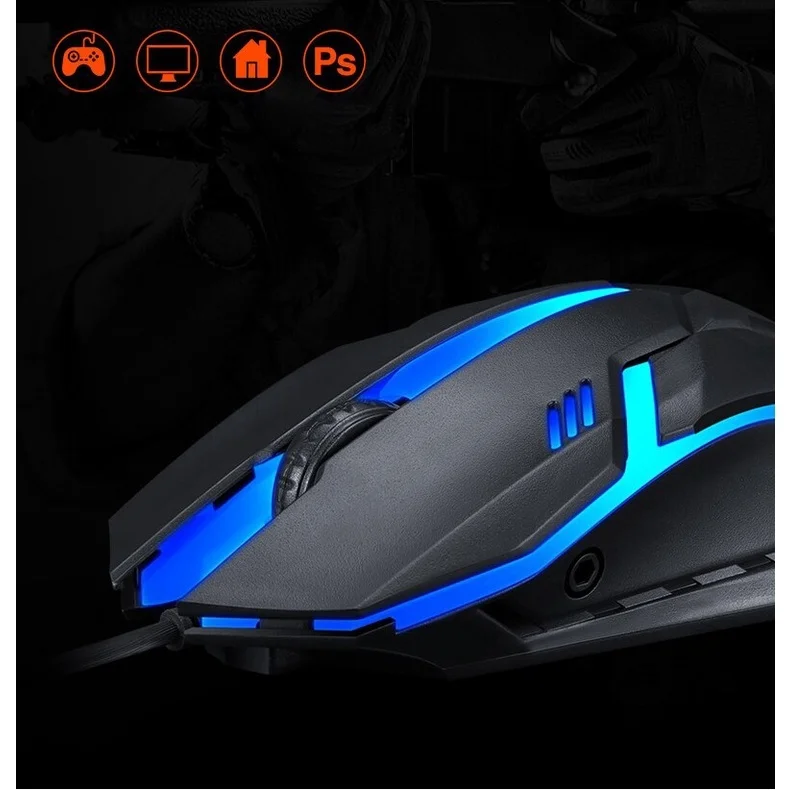 Alfa-usb mouse para gamer, 3200dpi, led rgb, para fio jx-m20