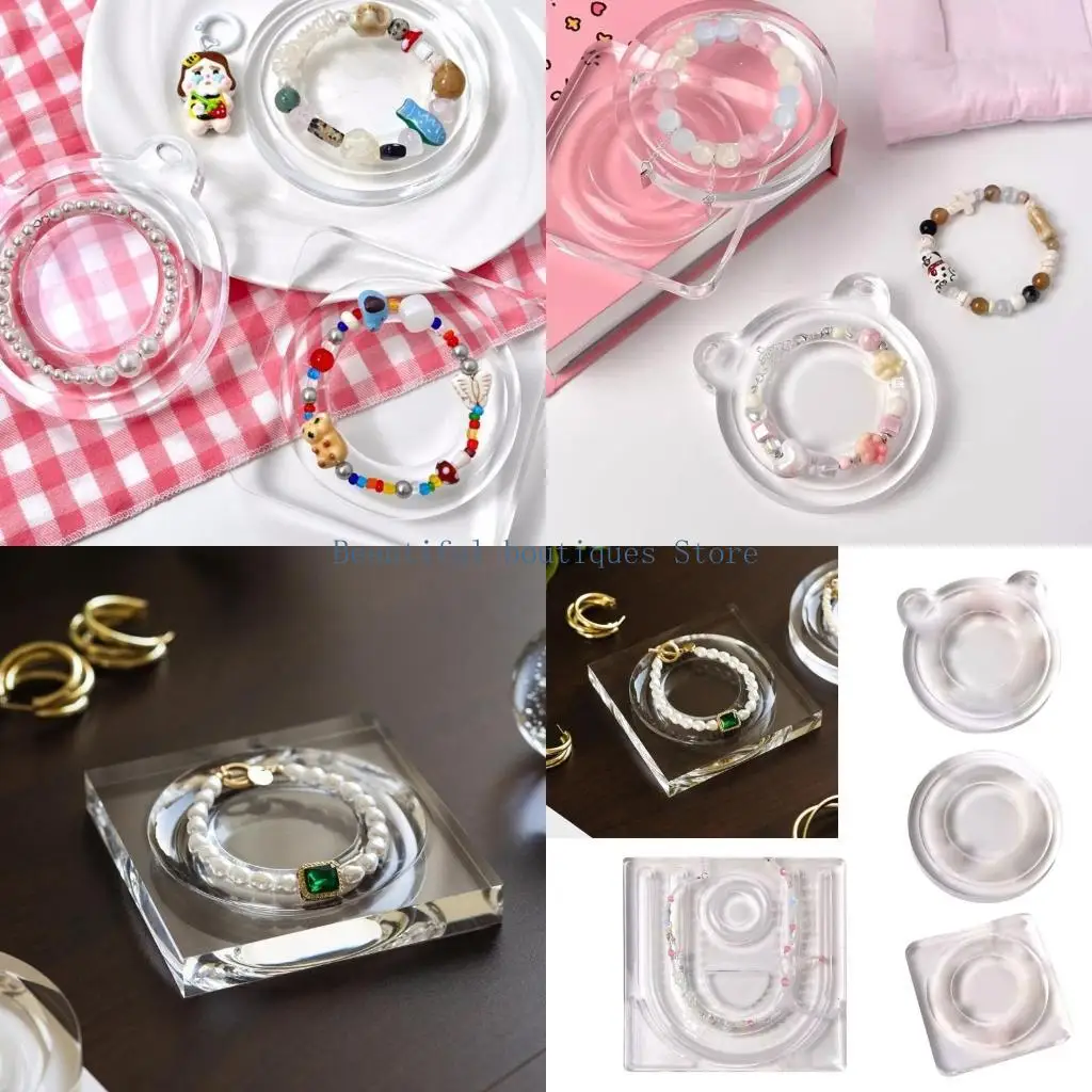

U4LF Acrylic Beading Board for Professional Bracelet and Necklace Creations Beading Workstation Practical Beadwork Platform