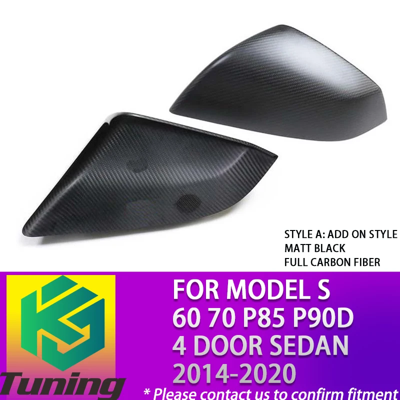 Carbon Fiber Rearview Side Door Mirror Cover For Tesla Model S 60 70 P85 P90D 4 Door Sedan 2014 15 16 17 18 19 2020