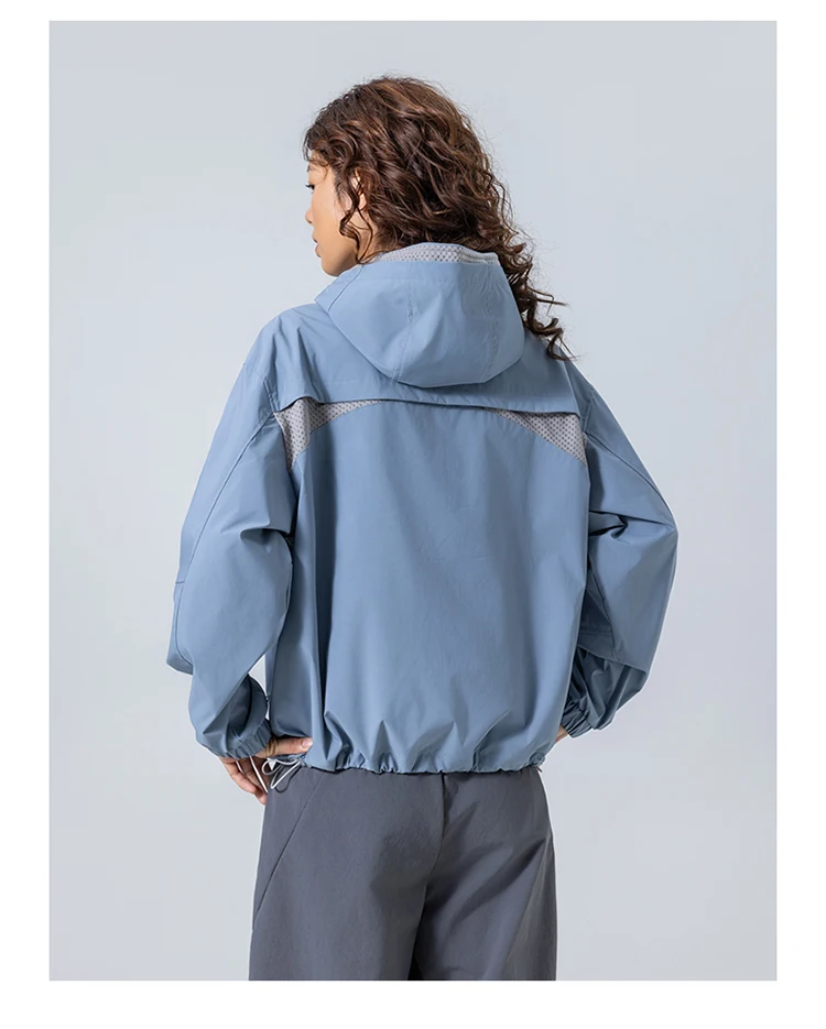 Unisex Wasserdichte Kapuzenjacke – Atmungsaktiv & Winddicht, Urban-Light Outdoor-Design mit Verstellbarem Saum für Wandern und Trekking – Detail 17