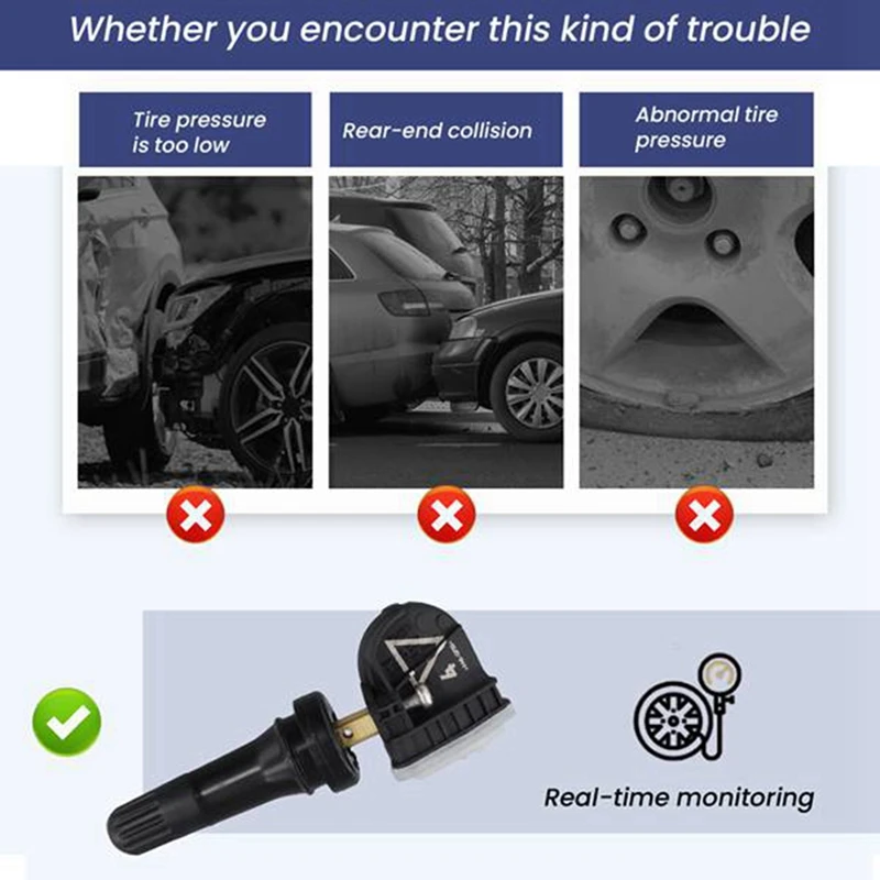 4PCS 13544442 Tire Pressure Sensor Monitoring System TPMS 433Mhz For GM Buick Chevrolet Cadillac CT6 Opel