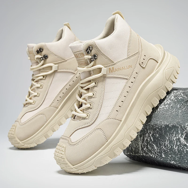 Neue Herren-Wanderstiefel, High-Top-Sportschuhe in Übergröße, bequeme, leichte Freizeitschuhe mit dicker Sohle, Suita – Detail 3