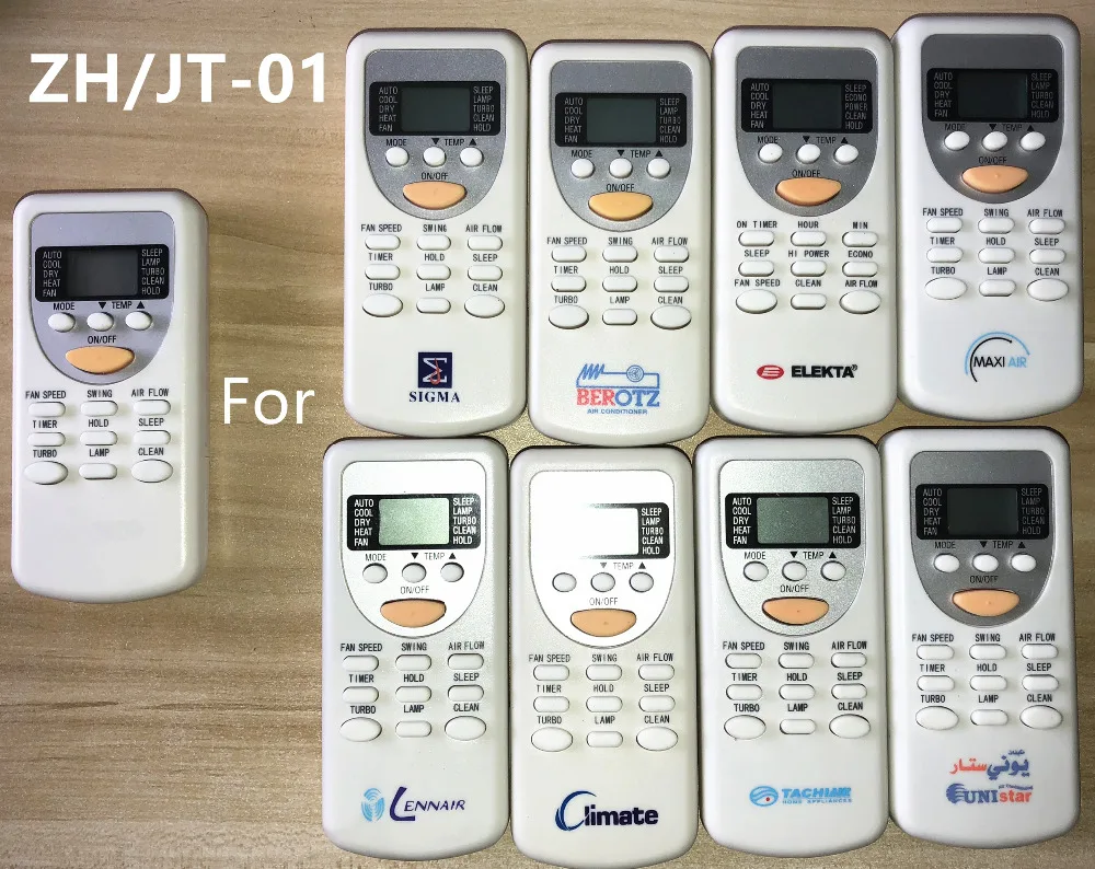 Telecomando Originale ZH/JT-01 per Condizionatori YONAN, Vaillant, FUJIAIRE, CHIGO, SIGMA, BEROTZ, ELEKTA, MAXI AIR, LENNAIR, LIMATE, TACHIAIR, UNISTAR, Compatibile con ZHJT-01, ZHJT03, ZH/JT-03