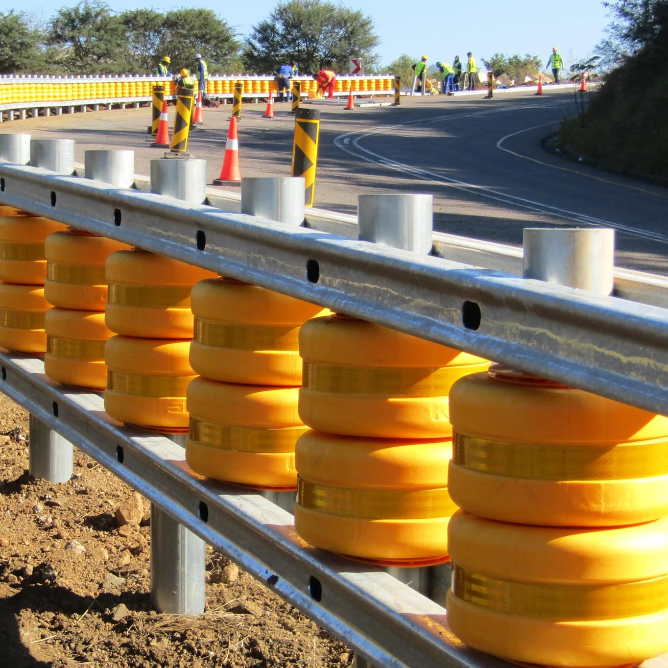 Traffic safety highway guardrail road barrier EVA roller barrier