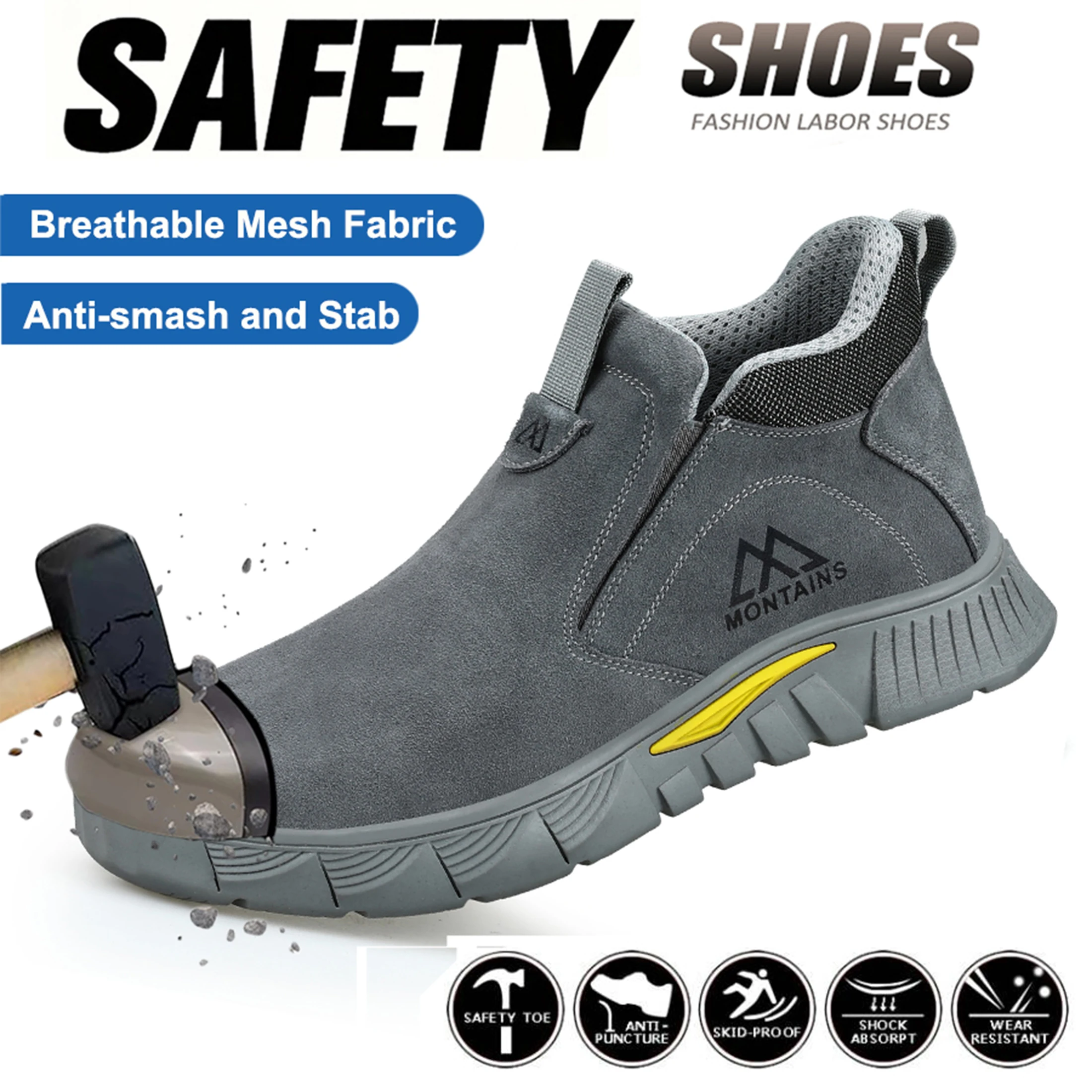 Electric Welder Safety Boots Men Anti Smashing Anti Piercing Work Protection Shoes Steel Toe Anti Scalding Safety Shoes Man