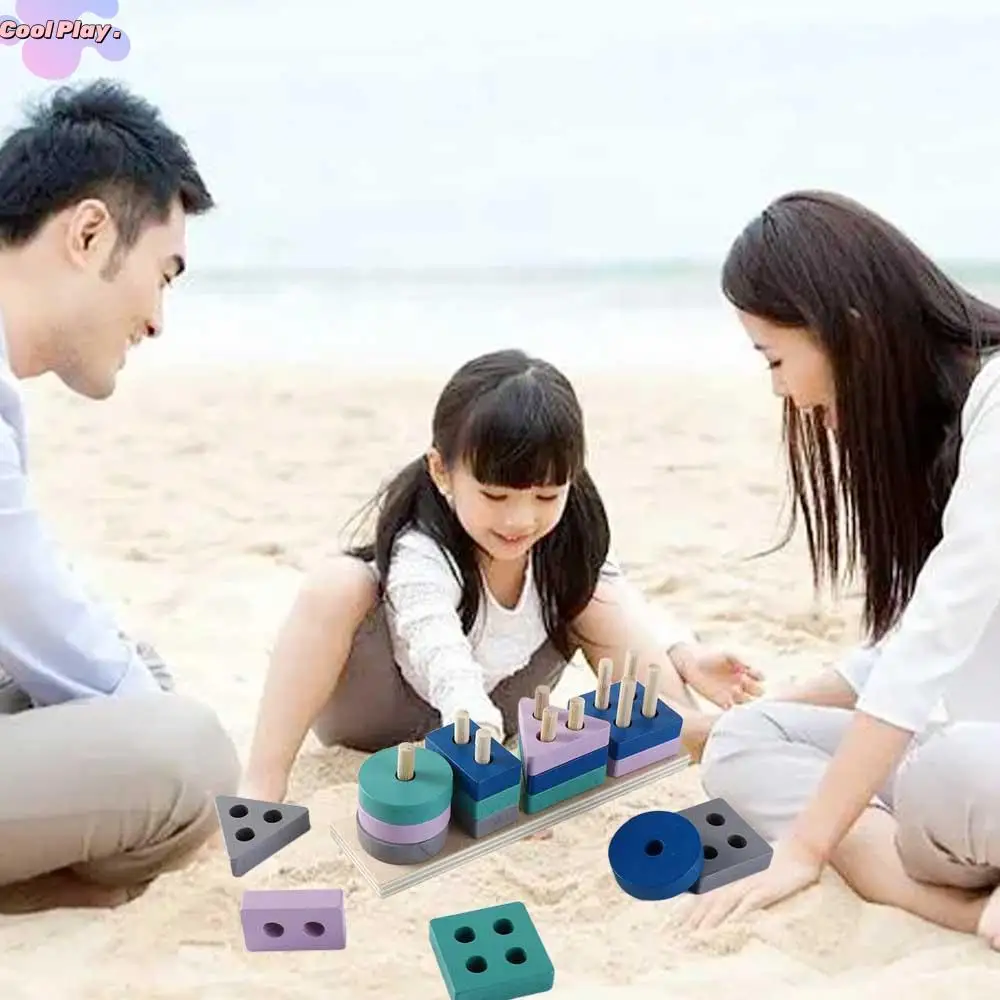 

Wooden Wooden Building Blocks Early Learning Cube Game Color Shape Match Puzzle Toys Montessori Toy Educational Children Gifts