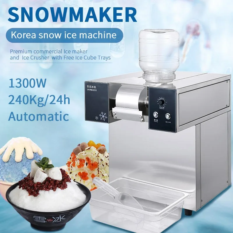 Heavy Duty Automatic Snow Ice Machine Korean Style Shaved Ice Crusher Commercial For Bubble Tea Shop Milk Flake Dessert