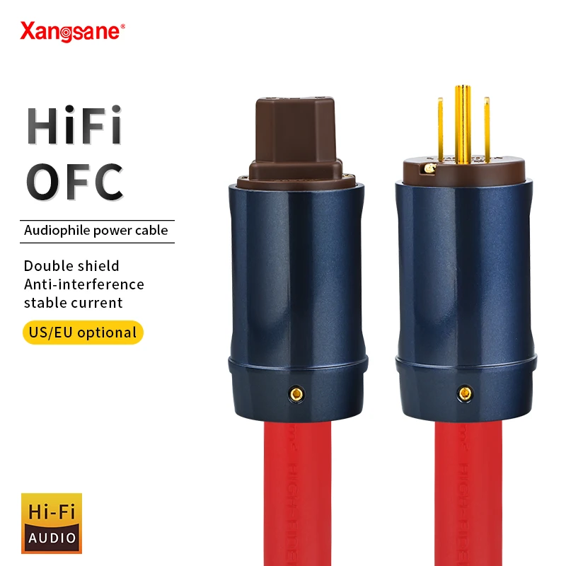 Xangsane XS-M6 4N OFC power cable HiFi amplifier before and after filter tube amplifier audio cable US/EU version selection