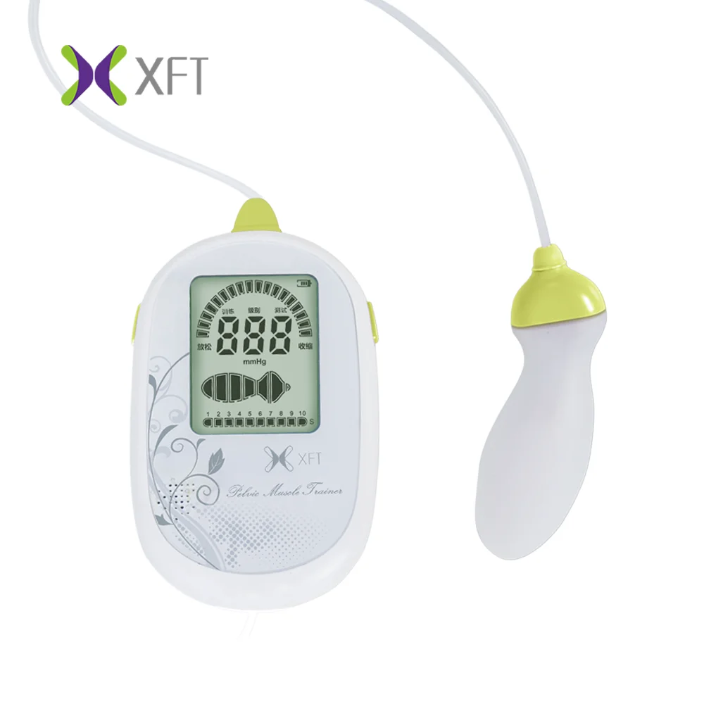 Electronic Pelvic Muscle Kegel Trainer with Air Pressure Biofeedback Voice Prompt LCD Display Reusable Probe