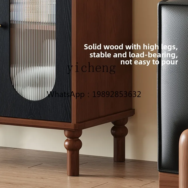 

solid wood dining side cabinet against the wall locker living room wall French retro locker
