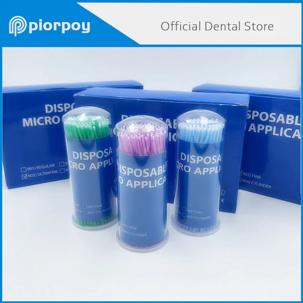 PIORPOY 100Pcs Dental Micro Brush Bottle Dental Disposable Micro Brushes Applicators Brush Teeth Oral Dentist Materials Dropship