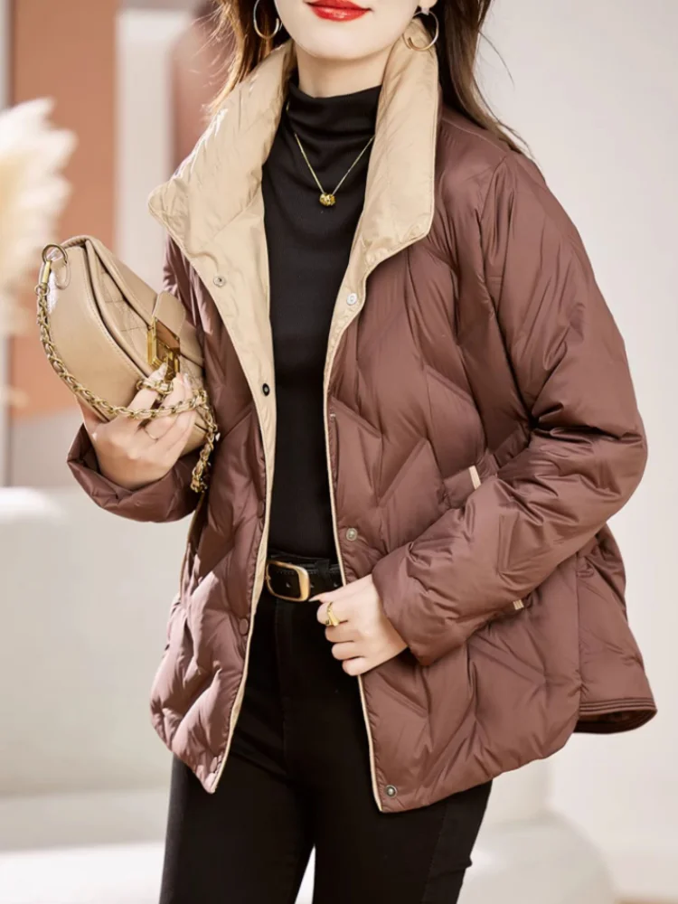 Winter Coat Female Jackets for Women 2024 lightweight Loose Warm Parker Stand-up Collar Simple Casual Short Women's Down Jacket