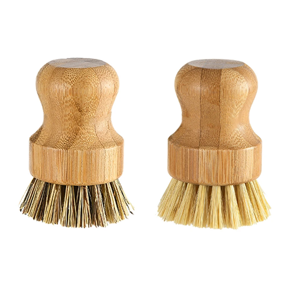 

Palm Pot Brush Bamboo Round Mini Scrub Brush Natural Scrub Brush Wet Cleaning Scrubber For Wash Dishes Pots Pans And Vegetables